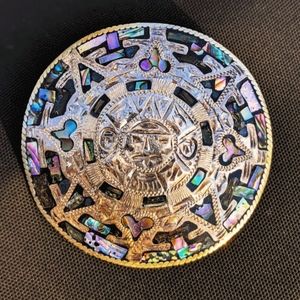 Vintage Mayan Calendar Necklace/Brooche